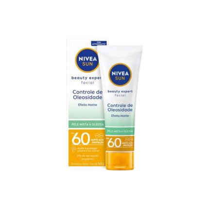 Protetor Solar Facial Nivea Sun Beauty FPS50 Controle de Oliosidade Pele Oleosa 50g