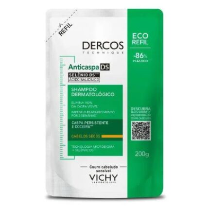Shampoo Dercos Vichy Anticaspa Ds Cabelos Secos Refil 200g